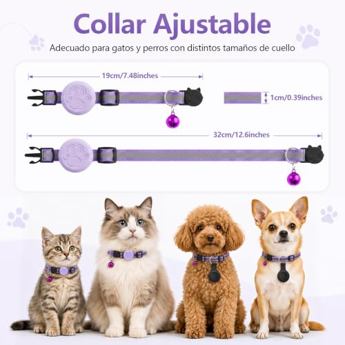 GPS Locator Dogs, GPS Cats Compatible with iOS and Android Systems, GPS Collar Dogs/Cats Without Subscription, Global Real-Time Positioning, IPX6 Resistant, for Small Dogs and Cats