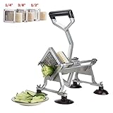 CO-Z Commercial Grade Aluminum Alloy Heavy Duty French Fry Cutter & Slicer with Suction Feet Complete Set (French Fry Cutter with 1/4 3/8 1/2 Wedge Blades)
