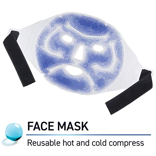 TheraPearl Face Mask, Reusable Hot Cold Therapy Mask with Gel Beads in