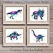 Dinosaur Watercolor Wall Art Print - Set of Four (8x10) Unframed Photos - Perfect Gift for Boys and Kids Rooms, Nursery - Chic Home Decor