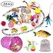 MIBOTE 28 Pcs Cat Toys Kitten Toys Assorted, Cat Tunnel Catnip Fish Feather Teaser Wand Fish Fluffy Mouse Mice Balls and Bells Toys for Cat Puppy Kitty with Storage Bag primary