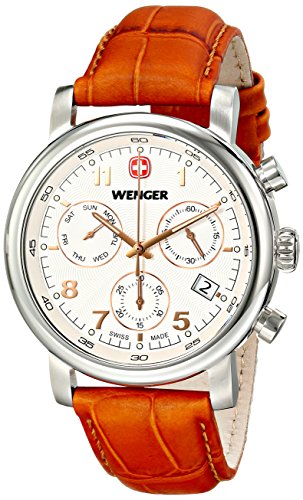 Wenger Men's 01.1043.104 Urban Classic Chrono Analog Display Swiss Quartz Brown Watch