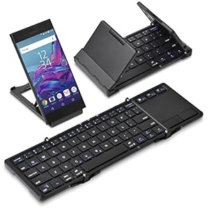 [タッチパッド搭載] 折りたたみ式 Bluetoothキーボード Bookey touch（ブラック）