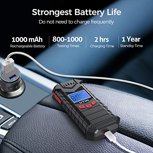 vtin Breathalyzer Rechargeable, [Upgraded] Foldable Breathalyser with 10pcs Mouthpieces, Professional-grade Accuracy/Semi-conductor Sensor/LCD Display, Portable for Personal & Home Use