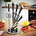 VonShef Premium 7 Piece Professional Stainless Steel Knife Set with Non-Stick Blades & Soft Touch Handles includes Revolving Block
