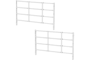 Delmoar Fixed Window Safety Guard 19”x 38” *2 Pack Adjustable Width Prevents Accidental Falls,Non-Egress, Tamper Resistant Screws Included,White