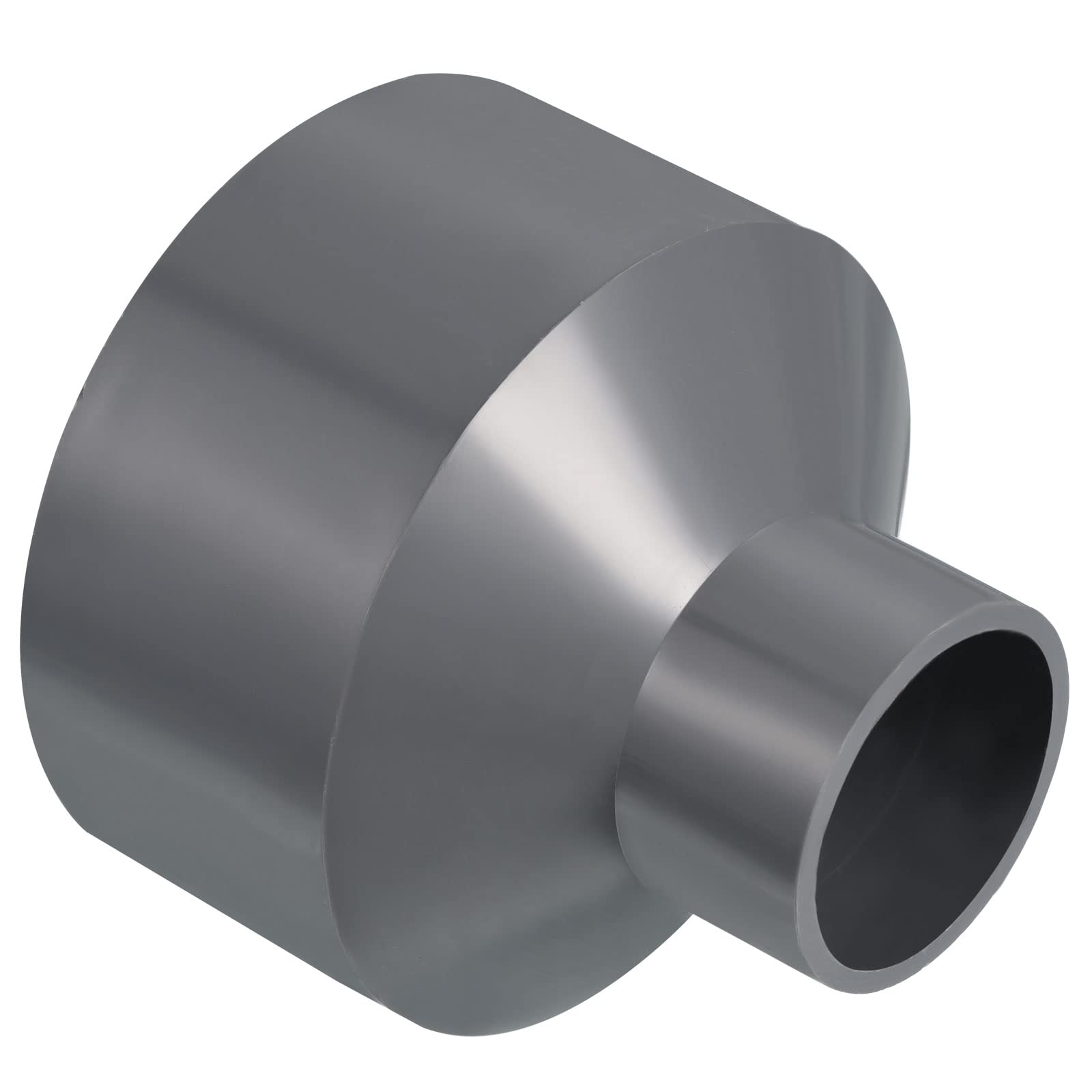 PATIKIL PVC Reducer Pipe Fitting 90x40mm, Straight Coupling Adapter Connector, Gray
