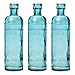 Luna Bazaar Turquoise Blue Mabel Round Glass Bottle Set of 3