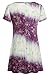 Womans Ombre Shirts,Bepei Flared Hem Short Sleeves Summer Blouses White Purple M
