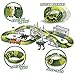 Elongdi Dinosaur World Slot Car Race [ 144 Track Pieces ] Create a Road Track Sets with Tracks, 2 Trucks, 2 Dinosaurs Toys for Kids 3 4 5 6 7 8 Years Old Boys Girls Jurassic Prehistoric World Gift
