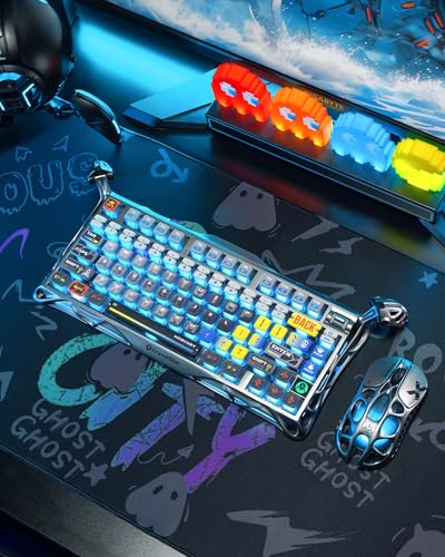 GravaStar Mercury K1 Pro Wireless Gaming Keyboard, QWERTY, Aluminium Alloy, Customized Keyboard Layout 75% Layout, Designed for Durability and Unique Aesthetics (Interstellar Silver)