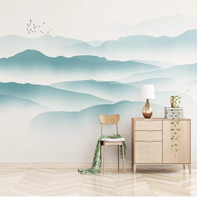 Chinesisches Fernsehen Hintergrund Tapeten Tinte Landschaft Wandbild