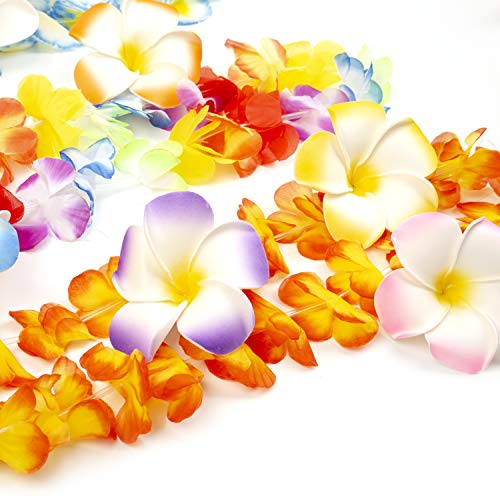 Hawaiian Luau Party Supplies-Hawaiian Leis(40Ct) with Hawaiian Flower Hair Clips(20pcs), Perfect for Your Hawaii Luaus - Thumbnail 3