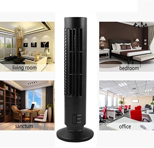 Desk Fan,New Mini Portable USB Cooling Air Conditioner Purifier Tower Bladeless Desk Fan (Black)