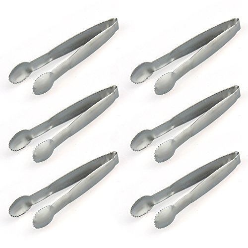 Sugar Tongs Ice Tongs, Swify 4 inch Stainless Steel Mini Serving Tongs, Set of 6