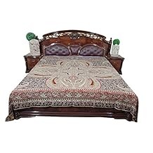 Mogul Bedding Cashmere Rust Paisley Jamavar Bedcover Bedspread