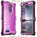 COVRWARE ZTE ZMAX PRO / ZTE Carry [IRON TANK Series] Built-in [Screen Protector] Heavy Duty Full-Body Rugged Holster Armor [Brushed Metal Texture] Case [Belt Clip][Kickstand], Magenta
