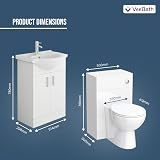 VeeBath Linx 1050 Vanity Unit Set, Wash Basin, Soft Close Toilet, White view 3