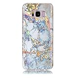 Wwwe Jewby Galaxy S8 Case, Bling Diamond Hard Case for Samsung Galaxy S8 with a Screen Protector (Marble C)