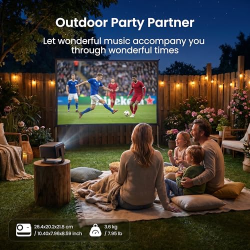 Dangbei N3 Max Proyector 4K Soporte, 1000 ISO Lumen Projetor Portatil,【VIDAA OS, Netflix & App Control de Voz】Videoproyector 1080P para Exterior/Cine en Casa/Techo, con WiFi5, Bluetooth, Dolby Audio