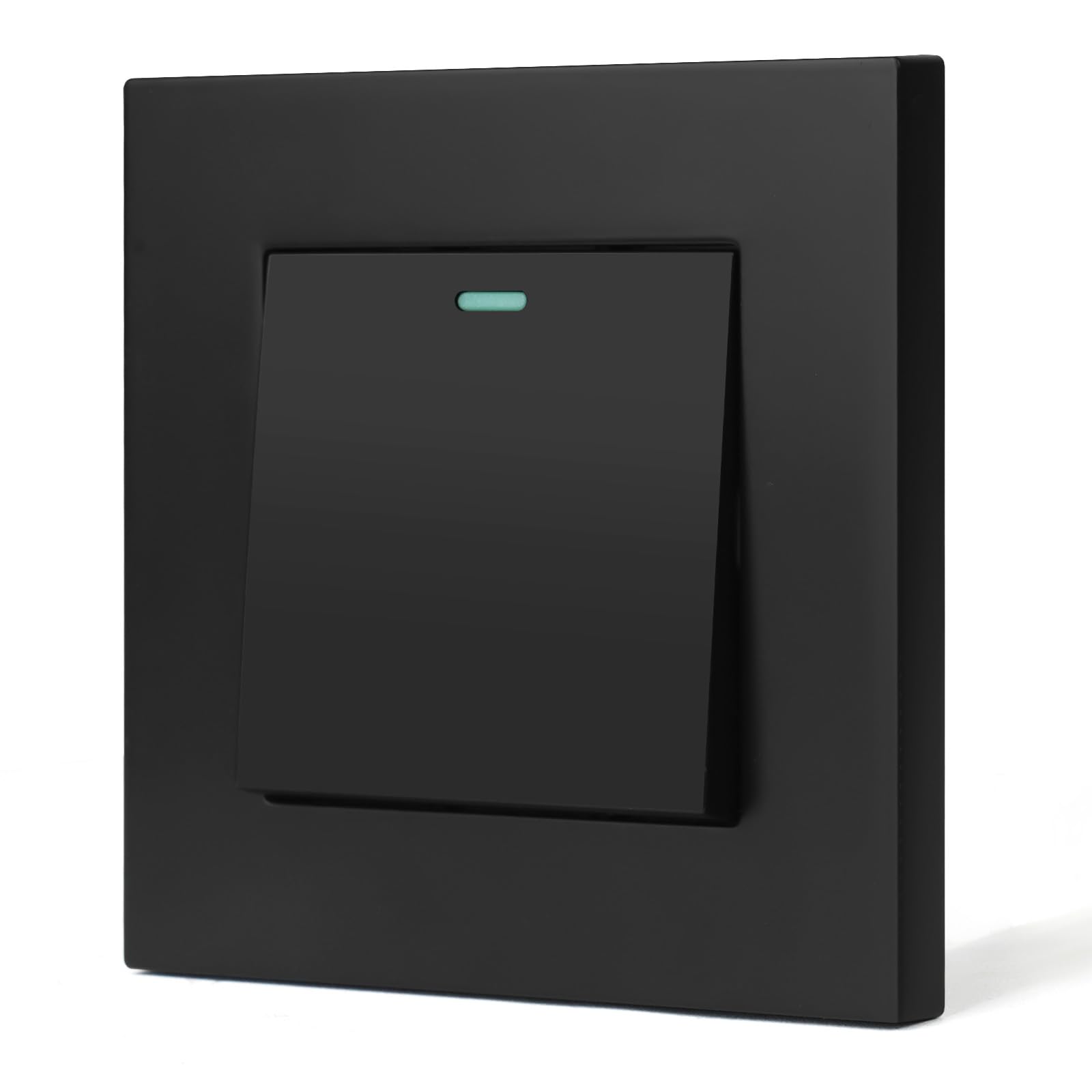 AXFEE Electrical Single Wall Light Switch, 1 Way 10A Single One Gang Light Switch, Black Moulded Rocker Tactile Light Switches, Screwless Mechanical Lightswitch for Living room Bedroom Stairwell Wall