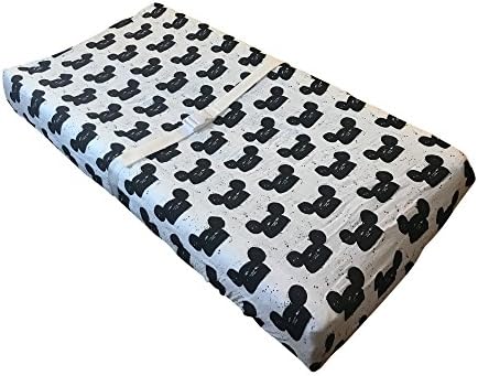 100% Organic Cotton Machine Washable Changing Pad Cover (Mouse)