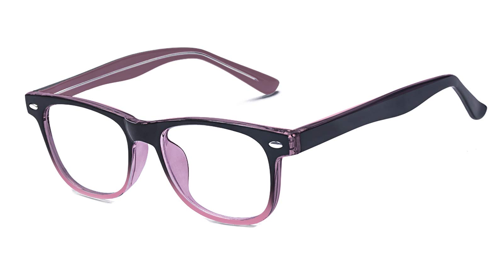 Outray Blue Light Computer Reading/Gaming Blocking Glasses Anti-Radiation Transparent Lens Eyewear For Kids/Teens (Black Purple)