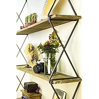 AVIGNON HOME Rustic Floating Wood Shelves 3-Tier Wall Mount Hanging Shelves Book Shelves Industrial Wood Book Shelves Storage, Display & Decor for Bedroom, Living Room, Kitchen, Office 39" Wide