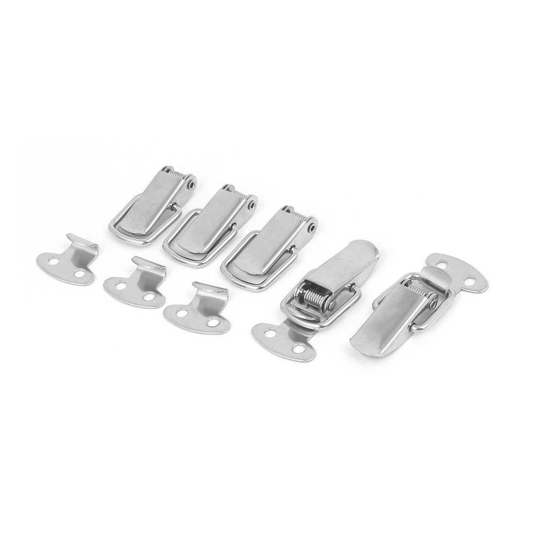 Sourcingmap Toolbox Drawer 35mmx20mmx8mm Stainless Steel Spring Toggle Latch Box Hasp 5pcs