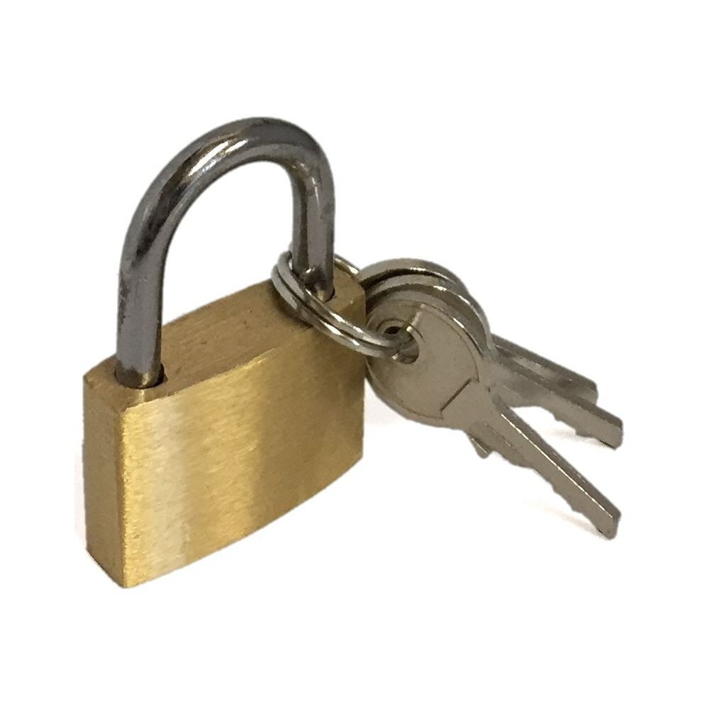 Merriway BH01309 Brass Padlock with 3 x Keys, 25mm (1 inch) Light Duty, 25 mm