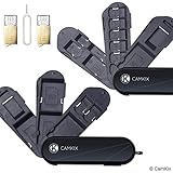 Set of 2 Memory Card Storage Cases - 2X Micro SD Reader (USB) - 1x Eject Pin - Swiss Army Knife Type Design, Each with 3 Storage Blades - 7X SD, 8X Micro SD, 1x Mini SIM, 1x Micro SIM and 1x Nano SIM