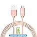 LAX Gadgets Durable Nylon Braided Tangle Free 2.0 Micro USB Android Charging and Data Sync Cable for Samsung, HTC, Motorola, Nokia, Kindle, MP3, Tablet and More[10 Feet-Rose Gold]
