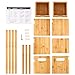 Ollieroo Natural Bamboo Desk Organizer with Extendable Storage for Office and Home, CD Holder Media Rack