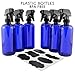 Cornucopia Brands 16oz Cobalt Blue PLASTIC Spray Bottles w/Heavy Duty Mist & Stream Sprayers and Chalkboard Labels (6-pack); PET #1 BPA-free, Use for DIY, Kitchen, Hair