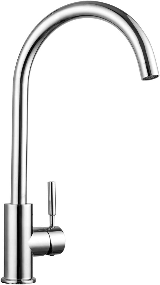 Â SARLAI Best Commercial Solid Brass Chrome Hot& Cold Single Handle Kitchen Sink Faucet, Single Lever Kitchen Faucets