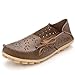 CIOR Women's Genuine Leather Loafers Casual Moccasin Driving Shoes Indoor Flat Slip-on Slippers,M912,Khaki,40