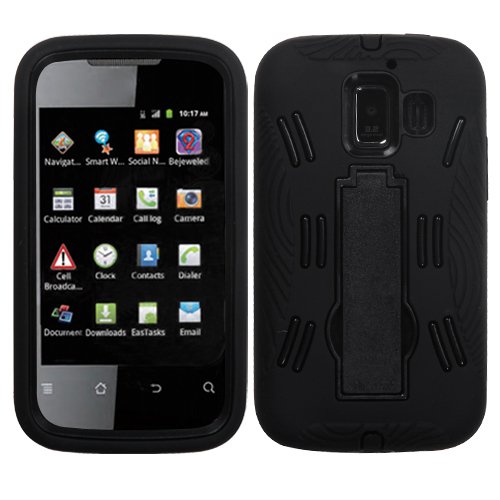 ASMYNA Black/Black Symbiosis Stand Protector Cover for HUAWEI U8665 (Fusion 2)