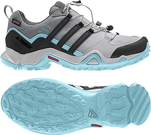 Adidas Terrex Swift R Gtx W Grey Two/Utility Black/Clear Aqua Women's  Hiking Shoes - 6 B(M) US
