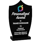 Personalized Corporate Plaque for Staff or Team Members - Acrylic Employee Recognition Award Personalized Trophy for Workplace Milestones and Appreciation - Custom Employee Award (Award - with Logo)