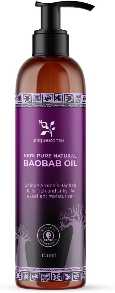 Unique Aromas Baobab Seed Oil - for Face Hair, Skin & Nails, 100 ml (Pack of 1)