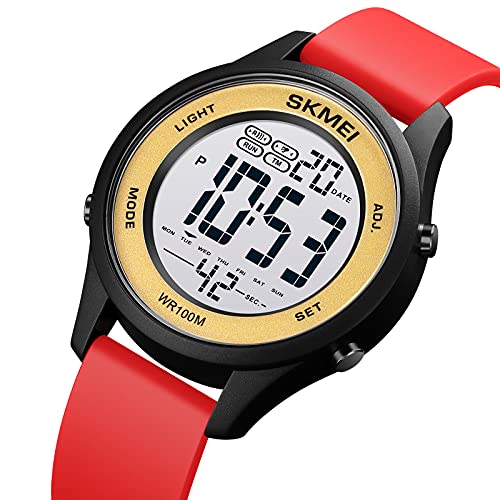 Students Simple Digital Watch 100M Waterproof with Silicone Strap