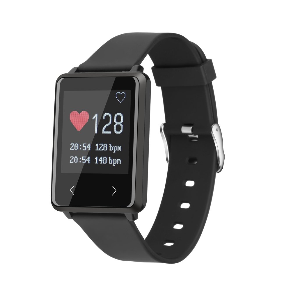 Fitness Tracker Uhr, Tigerhu Smart Armband Aktivität Tracker Uhr Herzfrequenz Monitor Fitness Gesundheit Großer Bildschirm Smartwatch Wristband Bluetooth Schrittzähler mit Schlaf Monitor / Step Tracker / Kalorienzähler / Wetter für Android und iOS Smartphones. (schwarz)