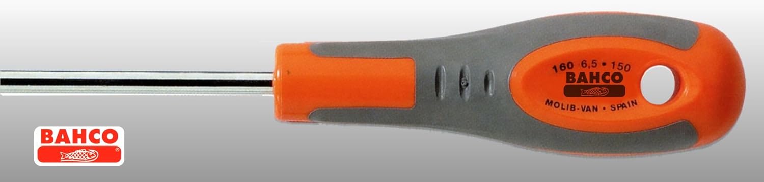 Bahco 611-8-175 Slotted Screwdriver, Multi-Colour, 1.2 x 8.0 x 175 mm/285 mm