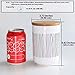 77L Food Storage Canister, 19.59 FL OZ (580 ML) Ceramic Food Storage Canister with Airtight Wooden Lid - Food Storage Jar with Round Bottom for Serving Oatmeal, Cookie, Coffee and More