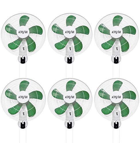 Hydrofarm (6) ACF16 Active Air 16" Wall Mountable Oscillating Hydroponic Fans
