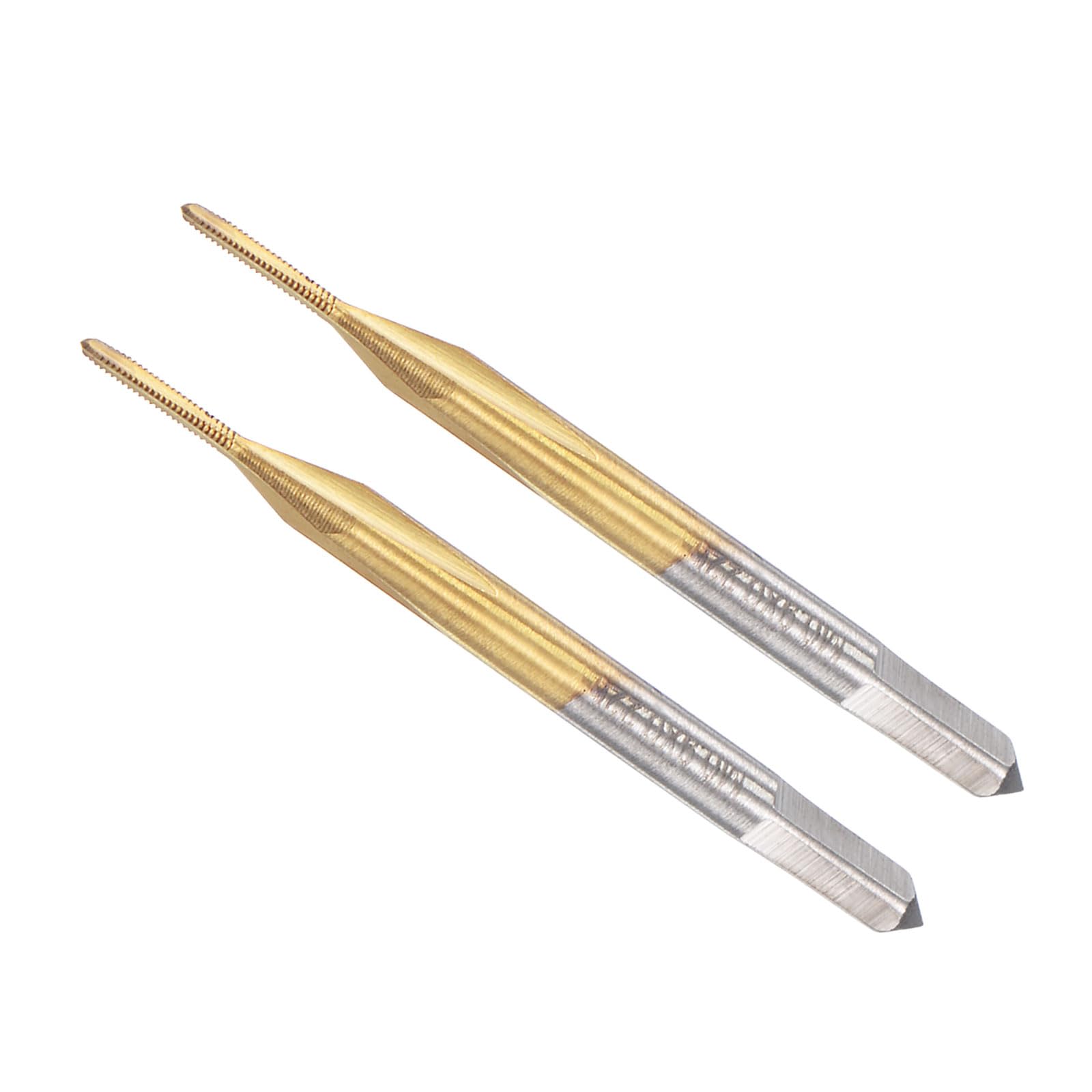 CoCud Thread Tap, M0.9 x 0.225 Thread Size 3 Straight Flutes, High Speed Steel Threading Tapping Repair Tool - (Applications: for Tapping Stainless Steel Copper Aluminum), 2-Pieces