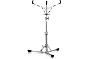 TENTOTEN Snare Drum Stand, Portable Flat Base Snare Stand Fit for 10" to 14" Snare Drum & Drum Pad, Adjustable Height 18" to 25.5" Lightweight Drum Stand for Drummers