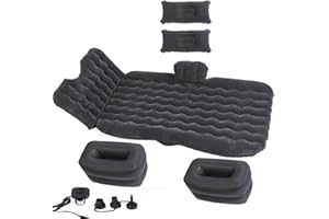 Onirii Inflatable Car Air Mattress Back Seat Bed,Portable Car Travel Sleeping Camping Air Mattress Blow Up Bed for Car Universal SUV