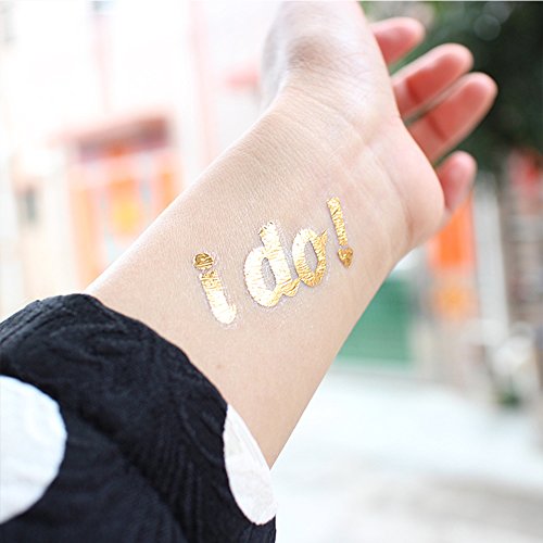 5 Bachelorette+Metallic+Temporary+Tattoos+Bridesmaid