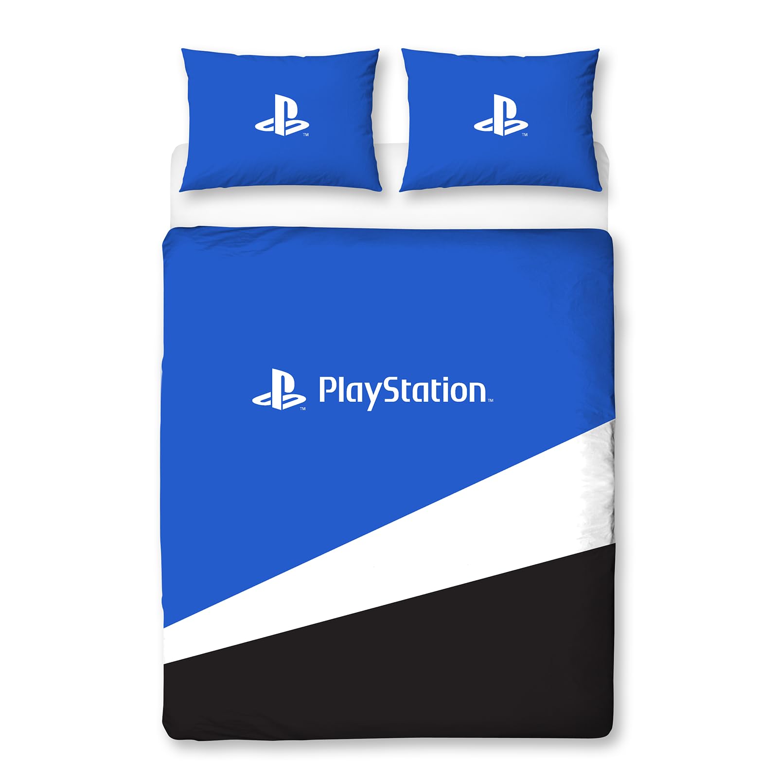 PlayStation Official Double Duvet Cover Set | Banner Gaming Design Reversible 2 Sided Bedding Including Matching Pillow Cases | Character World Brands Double Bed Set | Polycotton